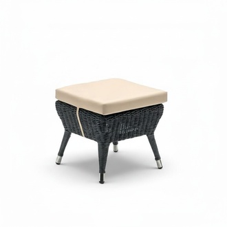 Gray Modern High-Quality Rattan Stool Pouf Designer Stylish Furniture