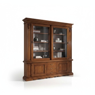 Study cabinet shelf bookcase wood brown office cabinet italy
