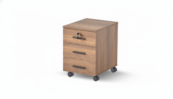 Office room chest of drawers brown drawers solid color modern design wheels