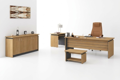 Study wood furnishings complete set desk office furniture 4tlg
