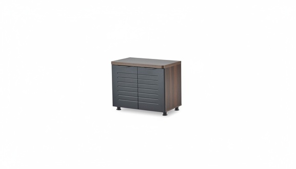 Office room filing cabinet dresser rectangular black brown two-colored