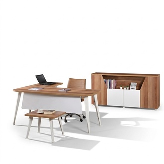 Office furniture complete office corner office desk set 3 pcs wood white table