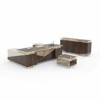 Study furniture Corner desk Luxury office cabinet Coffee table 3 pcs