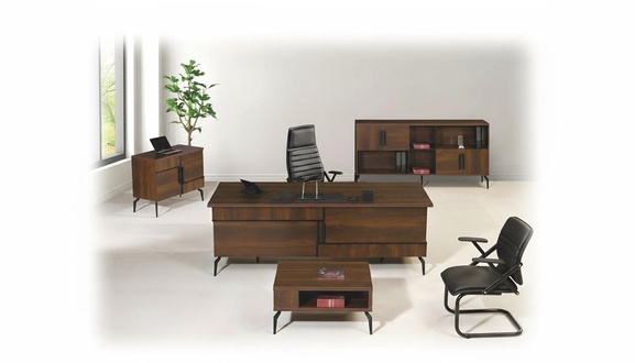 Office furniture Office desk Office desk set 4 pcs wood Brown