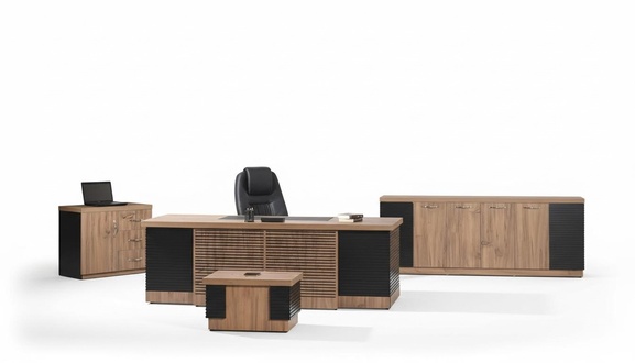 Office furniture Office desk Office desk set 4 pcs wood Brown
