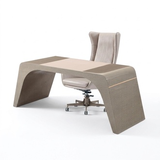 Study office luxury desk with computer chair office furniture modern beige