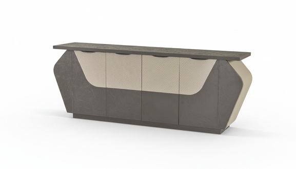 Study Sideboard Filing Cabinet Grey Two-Tone Storage Modern
