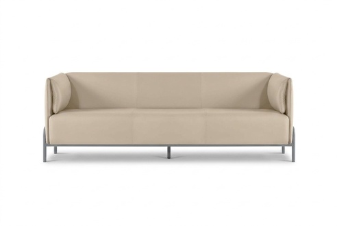 Home office set 3-seater sofa beige modern design living room cushions