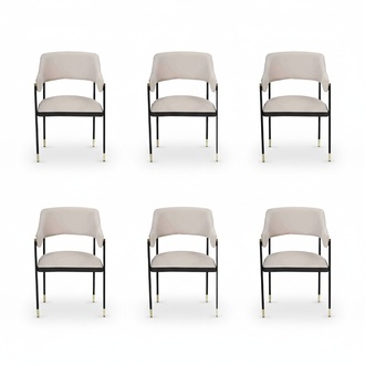 Stylish chair dining chair White 6x chairs kitchen chair armchair luxury