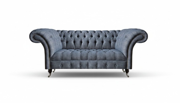 Stylish Chesterfield Sofas Grey Three Seater Upholstered 3 Seater Couch