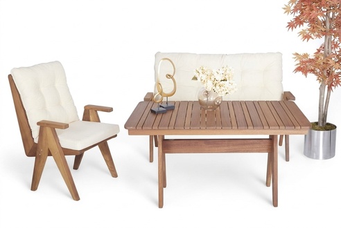 Stylish complete garden furniture sofa 3-seater armchair seating furniture dining table