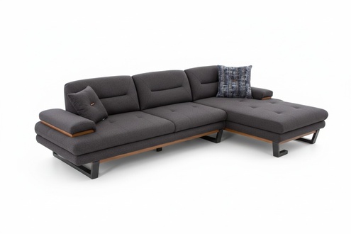 Style corner sofa L-shape gray luxury in living room designer corner set couches