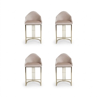 Stylish dining table 4x chairs beige upholstered chairs furniture decor seating cushions chairs