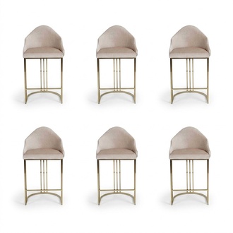 Stylish dining table 6x chairs beige armchair furniture decor seat cushions chairs