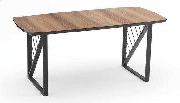 Stylish dining table brown black wood rectangular tabletop table