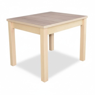 Stylish dining table with wooden top in beige color Modern dining room