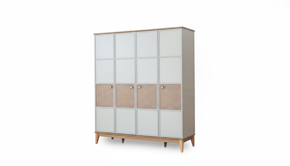 Stylish four-door wardrobe Modern wooden children\'s room wardrobes