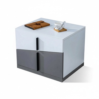 Stylish gray and white bedside table modern bedroom wooden nightstand