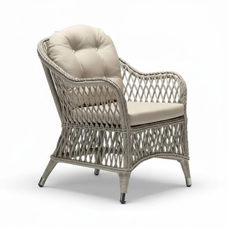 Stylish high quality modern rattan beige 1 seat terrace luxury designer furniture
