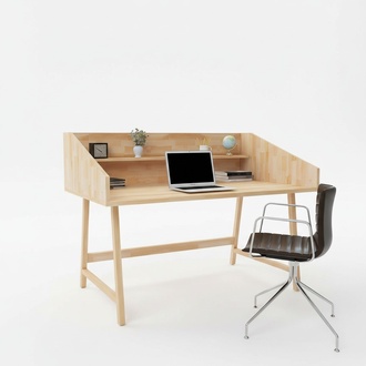 Stylish light brown desk designer office tables luxury wood furniture