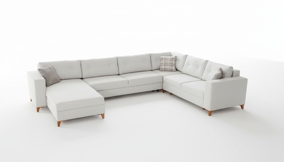 Stylish living room U-shape sofa designer corner sofa luxury elegant couches