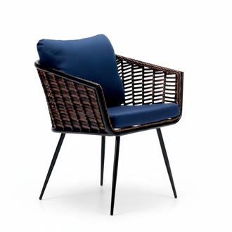 Stylish Modern Rattan Armchair 1 Seater Brown Terrace Luxury Design Furniture