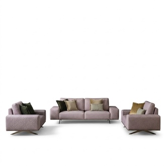 Stylish 3-Seater Sofa Pink Modern Design Living Room Sofas Couches