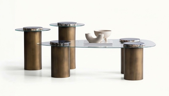 Stylish table set for living room: 1 coffee table, 2 side tables.