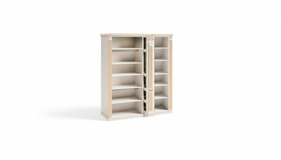 Stylish White Wardrobe Deluxe Bedroom Furniture Wooden Shelves