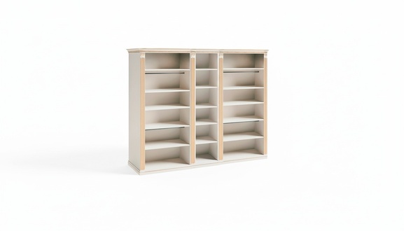Stylish white wardrobe luxurious bedroom furniture wooden shelves
