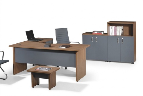 Office set Corner office desk Office furniture Cabinet 4 pcs Wood Grey