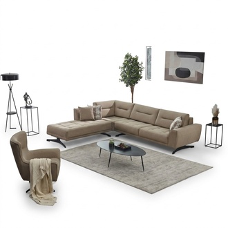 Set Sofa Corner Sofa L-shape Armchair Upholstered Sofa Beige Couch Fabric Sofa