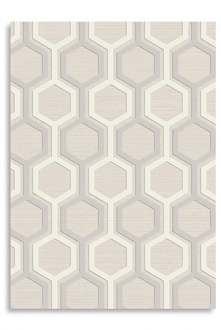 Synthetic carpet short pile beige geometric pattern hallway rugs