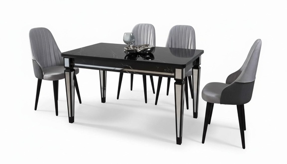 Table Dining Table Furniture Dining Set Dining Set Table 4x Chairs 5pcs.