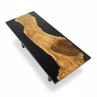 Table Epoxy Resin Dining Table Real Wood Solid Furniture Waterfall Epoxy Conference