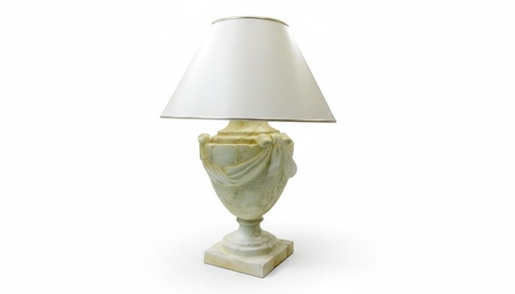 Antique vase design shade table lamp made of acrylic/stucco material, 60cm high