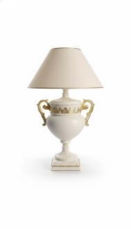 Classic design handles vase style table lamp with patterns, 90cm high