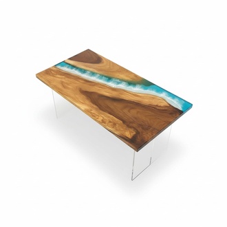 Tables Dining Table Design Table Modern Sea River Furniture 161x81 Epoxy Resin Ocean