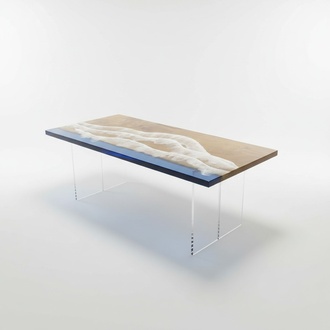 Tables Dining Table Design Table Modern Sea River Furniture 181x81 Epoxy Resin Ocean