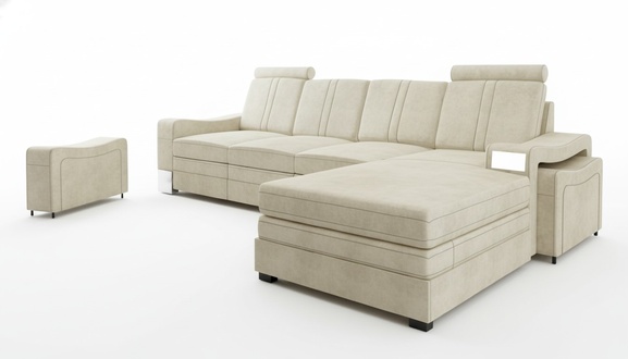 Textile couch corner couch fabric sofa with USB corner sofa upholstery set new