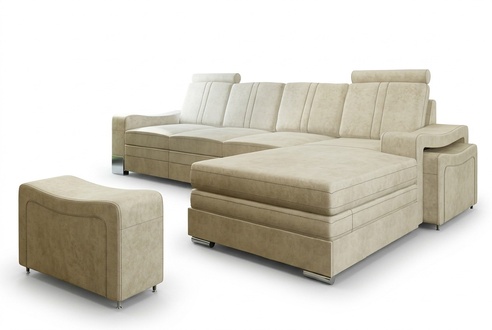 Textile sofa with USB fabric sofa corner sofa upholstery set new