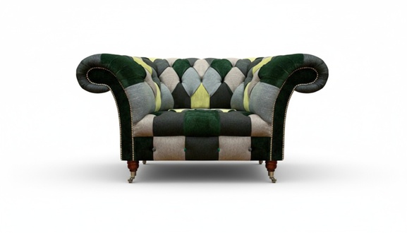 Textile fabric chair modern furnishings seating furniture upholstered armchair Chesterfield