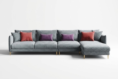 Textile Modern Relax Seat Luxury Furniture Corner Sofa L-form Upholstery Sofa
