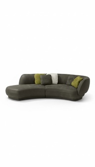 Textile Sofa 3 Seater Upholstery Leather Modern Relax Seat Luxury Furniture Corner Sofa Round