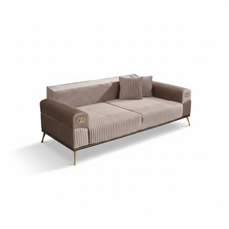 Textile Sofa 3-Seater Sofa Upholstered Sofas Design Couch Furniture Three-Seater New