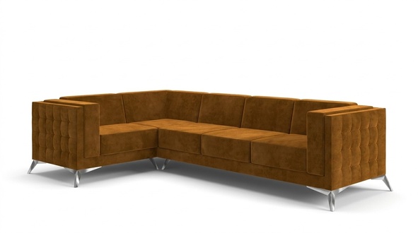 Textile Sofa Couch Living Set Design Modern Sofa Corner Sofa LForm Orange