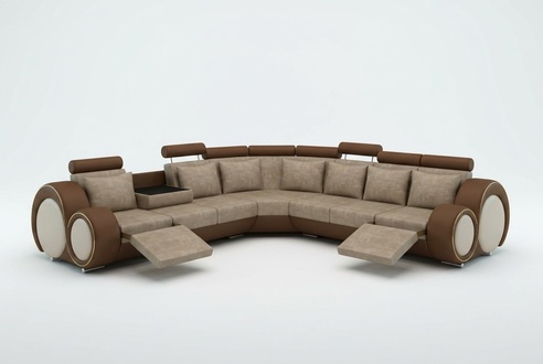 TEXTILE SOFA DESIGNER SOFA COUCH CORNER SOFA LIVING LANDSCAPE CORNER NEW SET LEATHER !!!