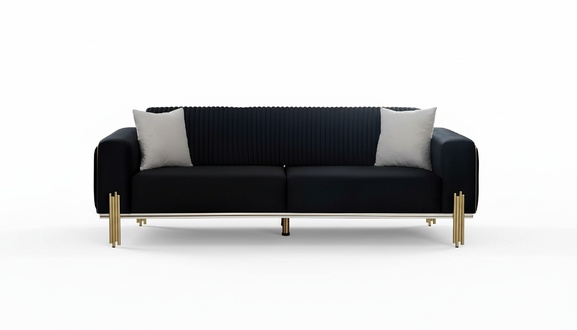 Three Seater Couch Furniture Velvet Designer Gold Metal Upholstered Modern Couches New