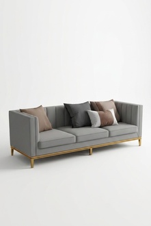 Three Seater Couch Upholstery Design Sofa 3 Seat Sofas Room Gray Chesterfield New