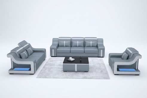 Three Seater Designer Sofa Couch 3 Seat Upholstery Leather Couches Big Sofas Illuminated